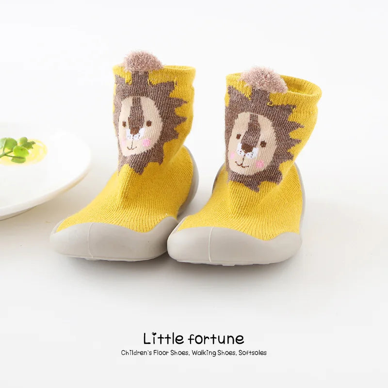 Baby Shoes Toddler First Walkers Infant Boys Girls Kids Rubber Soft Non-Slip Sole Floor Barefoot Casual Shoes Knit Booties