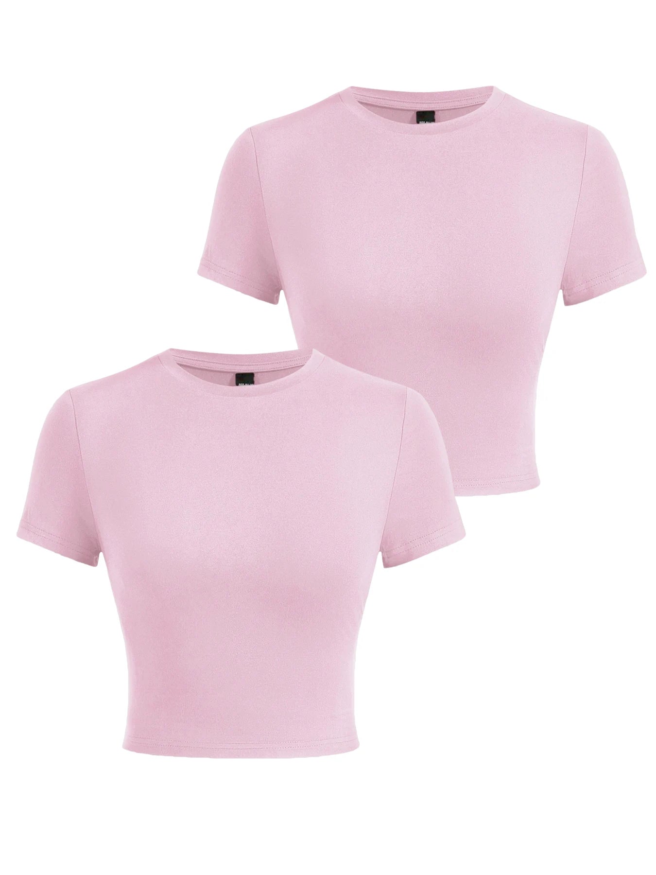 Y2K Woman Solid Cotton Crop Tops Short Sleeve High Elastic T-Shirt Soft O-Neck Sporty Tees Summer Street Fashion Female Clothes