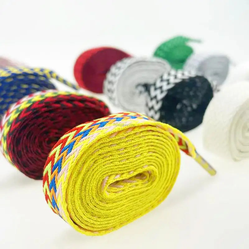 Flat Shoelaces for Sneakers Wavy Bread Shoe Laces Luxury Brand Shoelace Width 1.5cm/2cm/3cm Trend Shoe Lace Rope Shoes Strings