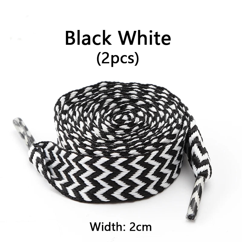 Flat Shoelaces for Sneakers Wavy Bread Shoe Laces Luxury Brand Shoelace Width 1.5cm/2cm/3cm Trend Shoe Lace Rope Shoes Strings