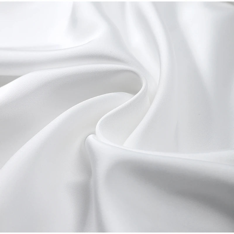 Elegant Satin Lace Patchwork Top Women O-neck Loose Long Sleeves Strappy Female shirt 2026 Spring Autumn Chic Lady T-shirt