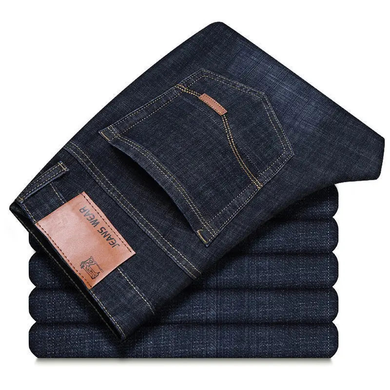 2025 Men's Jeans Casual Stretch Classic Blue Black Denim Pants Men's Texture Jeans Versatile Item Interprets Denim Fashion offic