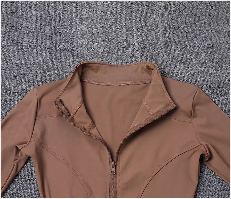 Women Sport Jacket Long Sleeve Shirt Workout Coat Gym Training Clothing Yoga Sportswear