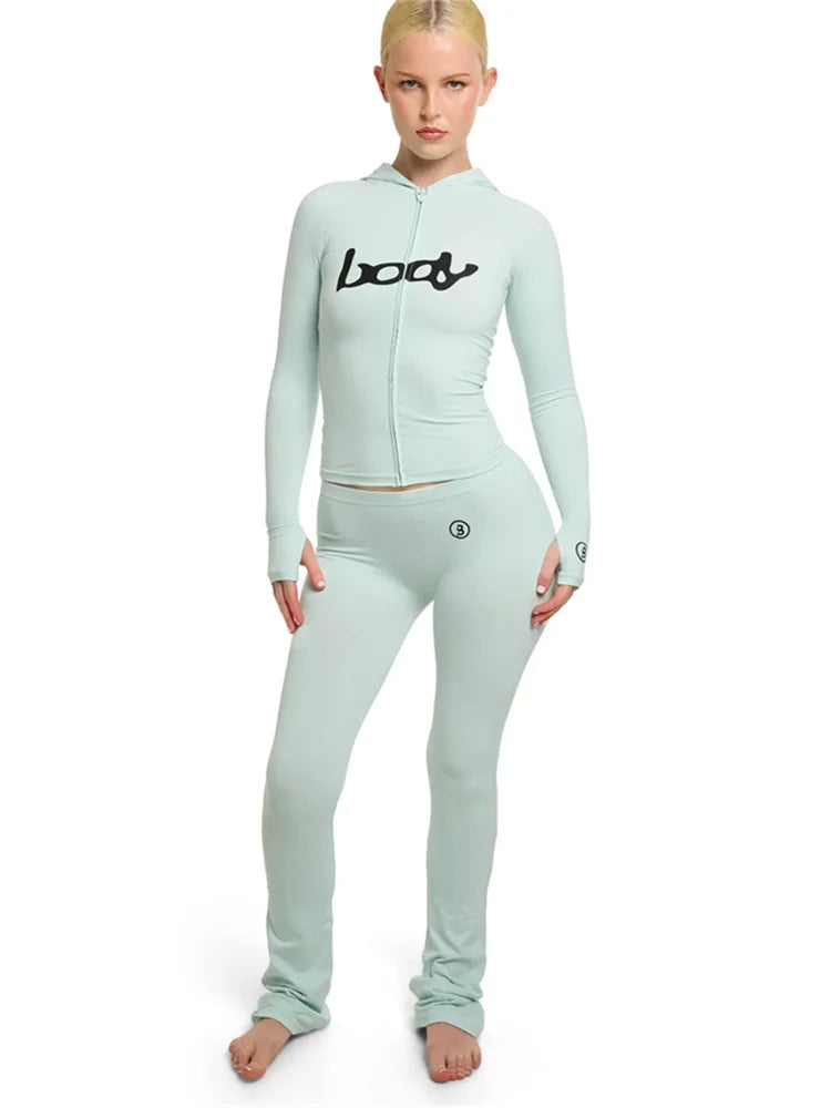 2025 Fall Casual Tracksuits Women Sets Long Sleeve Top Pants Elasticity Streetwear Sports Two 2 Piece Pink Matching Sets Outfits