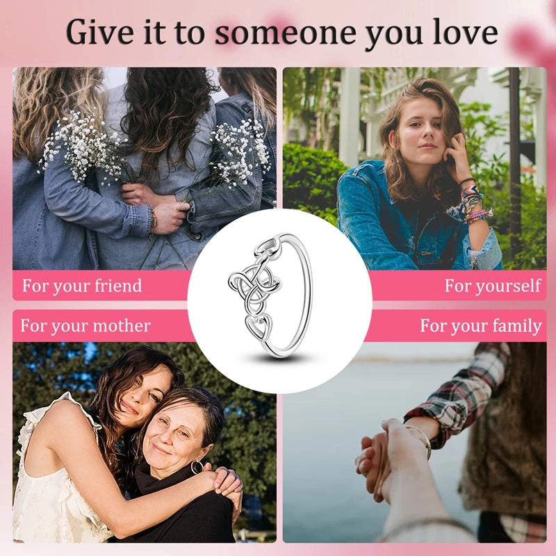 Women Silver Finger Rings for Women Original 925 Sterling Silver Cocktail Ring Geometric Cubic Zircon Heart Wedding Jewelry