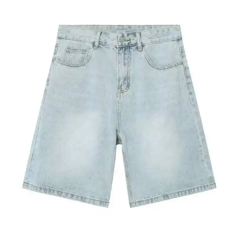 IEFB Summer Denim Shorts Men's Loose Korean Style Retro Short Jeans Fashion Washed Casual Knee Length Pant New Streetwear 9A8588