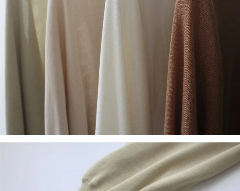 Autumn New Ice Silk Sun Protection Knitted Cardigan Strap Outer Shawl Batwing Sleeve Cover up Top Women's Fashion Trend