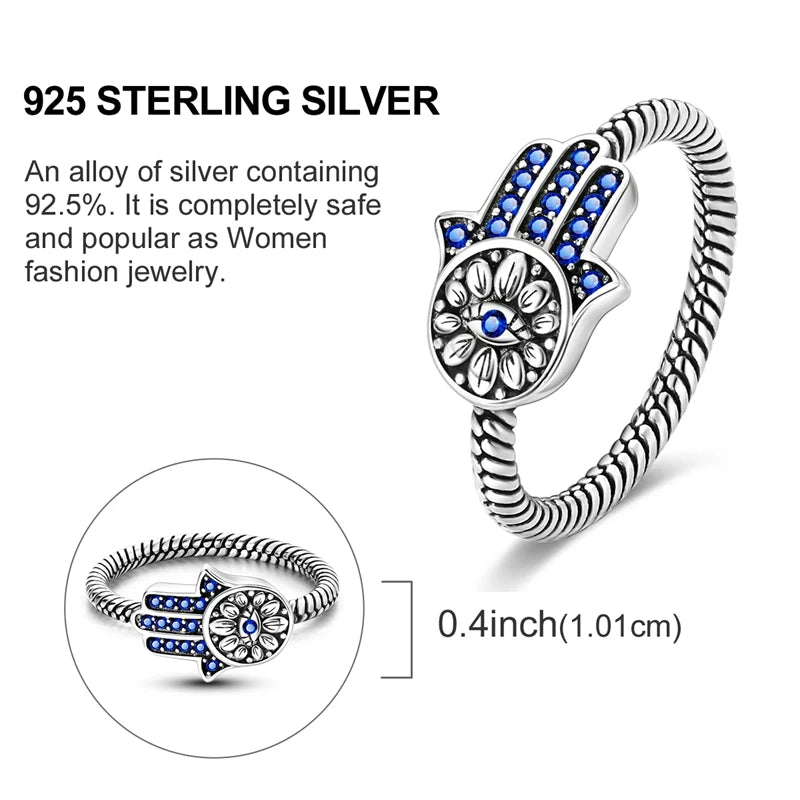 Women Silver Finger Rings for Women Original 925 Sterling Silver Cocktail Ring Geometric Cubic Zircon Heart Wedding Jewelry
