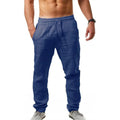 Men's Cotton Linen Pants Linen Breathable Elastic Waist Pants Breathable Casual Jogging Fitness Trousers Summer Sports Sweatpant