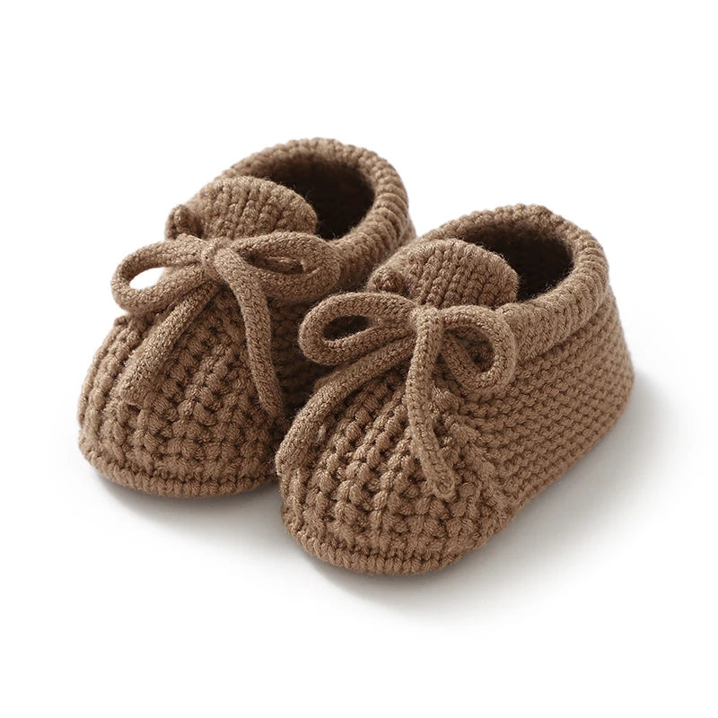 Baby Girls Shoes Hand Knitting Newborn Infant Boys Socks Booties 0-18m Soft Soled Anti-Slip Toddler Outdoor Indoor First Walkers