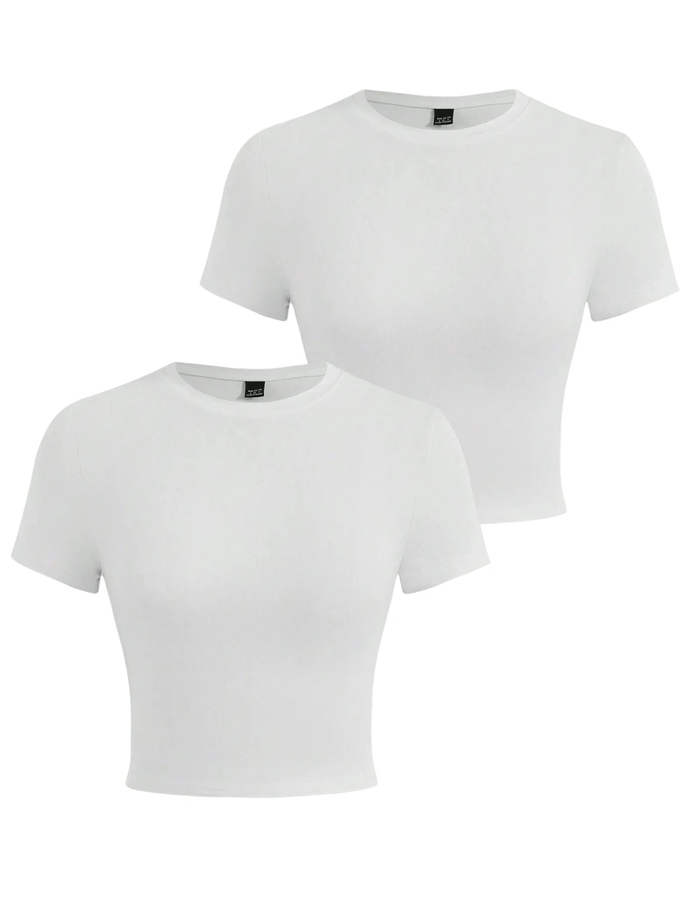 Y2K Woman Solid Cotton Crop Tops Short Sleeve High Elastic T-Shirt Soft O-Neck Sporty Tees Summer Street Fashion Female Clothes