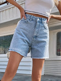 Streamgirl Blue Women's Denim Shorts Summer High Waist Casual Chic Loose Jean Shorts For Women Summer 2025 Denim Short Femme