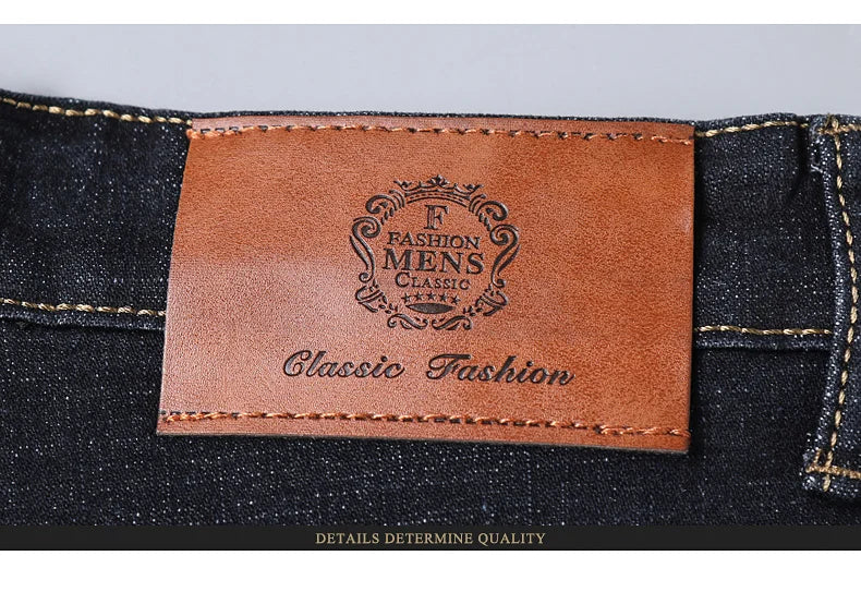 Men's Soft Straight Denim Pants 2025 Autumn Classic Business Black Biker Jeans Overalls Masculino Pantalone Hombre Mannen Homme