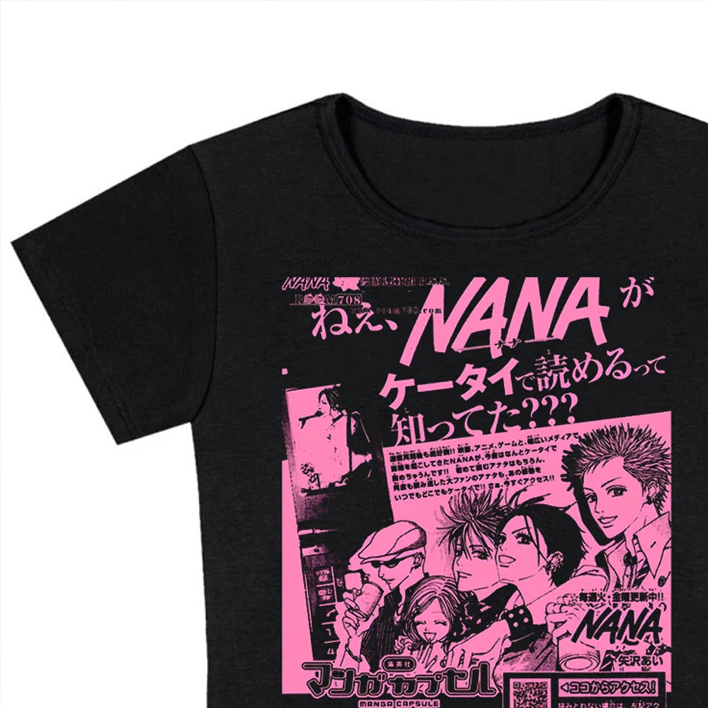Y2k Nana Osaki Graphic T Shirts Casual Harajuku Streetwear Japanese Clothes Fashion Rock Punk Sleeveless Tanks & Camis Coquette