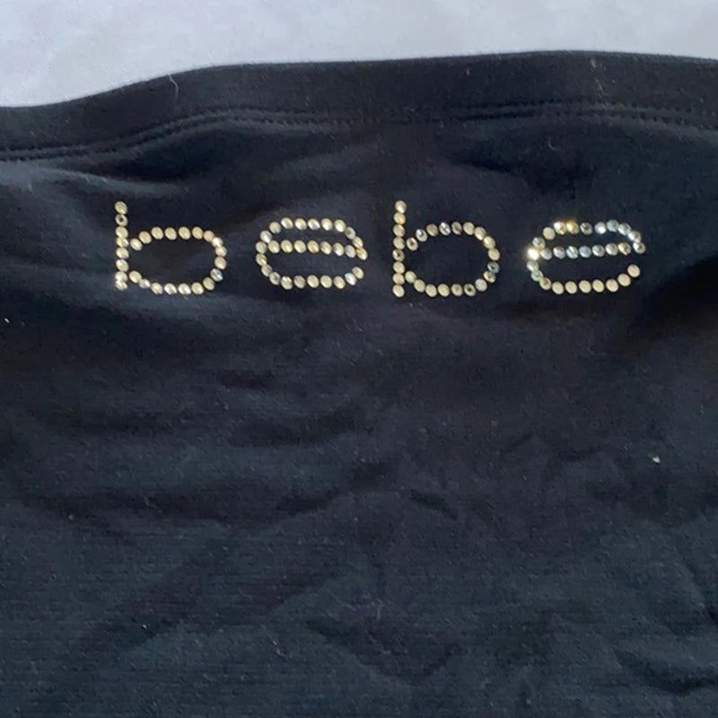 Diamonds Bebe Women Tube Crop Top Corsets Sexy Streetwear Party Strapless Off Shoulder Vest 2023 Summer Y2K Camisole Tank Tops