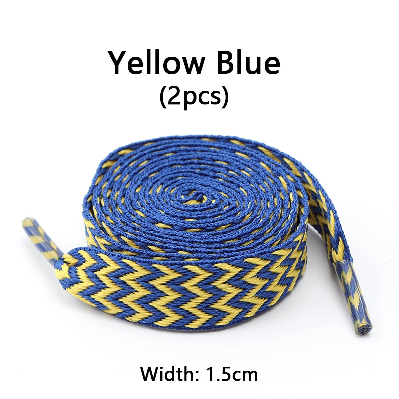 Flat Shoelaces for Sneakers Wavy Bread Shoe Laces Luxury Brand Shoelace Width 1.5cm/2cm/3cm Trend Shoe Lace Rope Shoes Strings