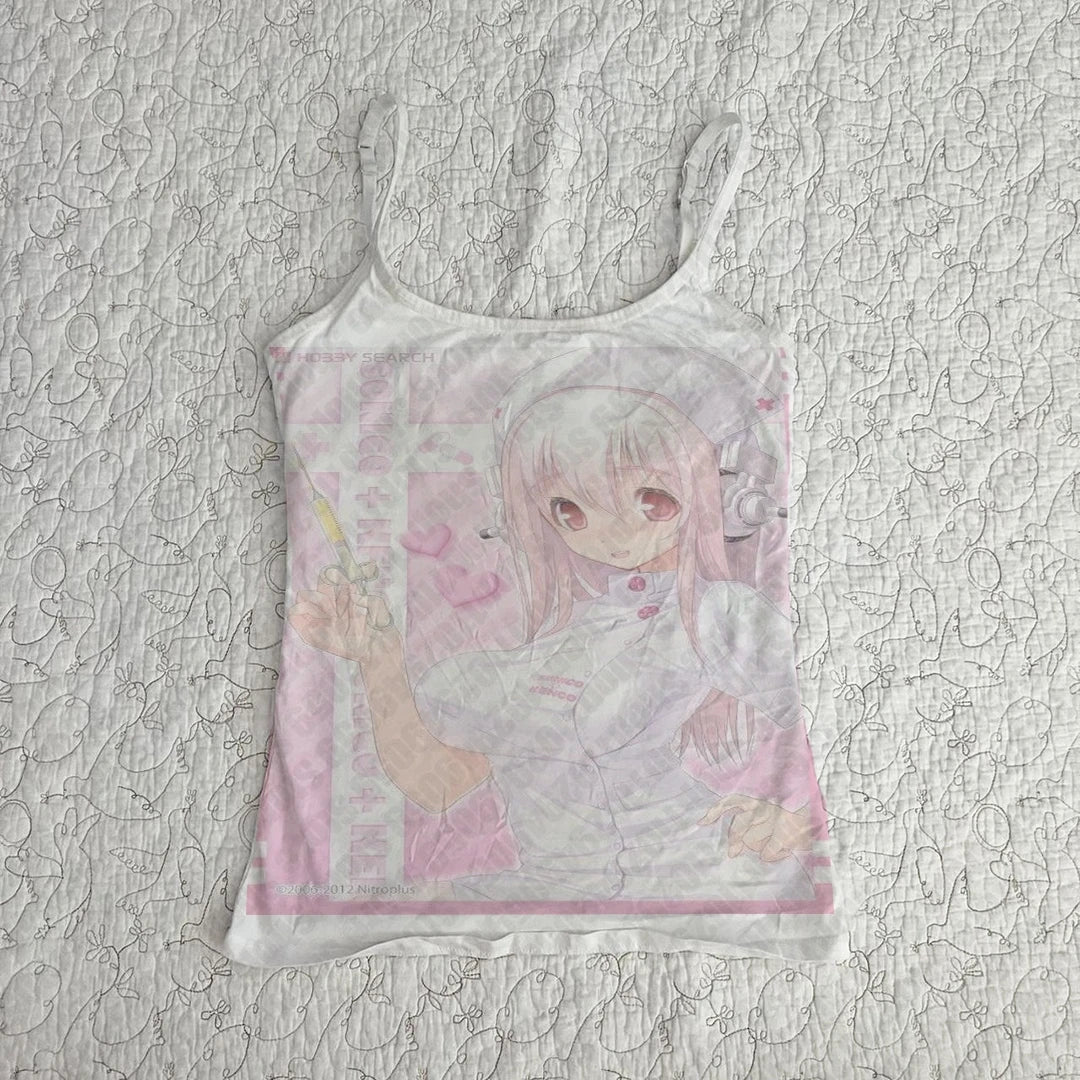 Aesthetic Corset Tank Top Punk Women Letter Print Grunge Goth Emo Girls Camisole Top Crop Top Vintage Y2k Clothes 2000s Baby Tee