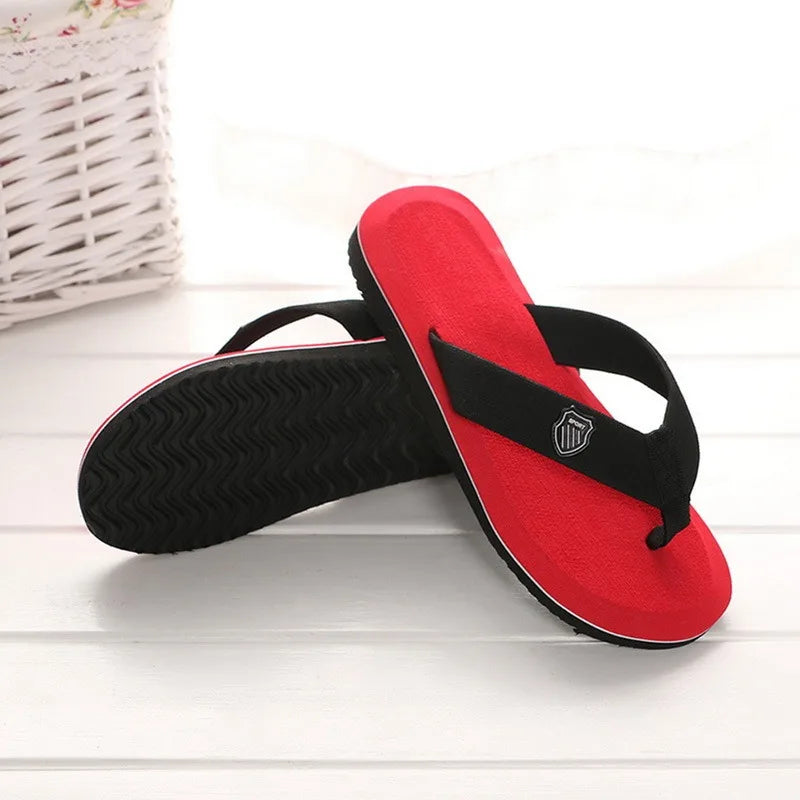 Men's Casual Flip Flops Fashion Beach Shoes Men Summer Non-Slip Flat Slides Mens Slippers Indoor House Shoes Man Male Slipper