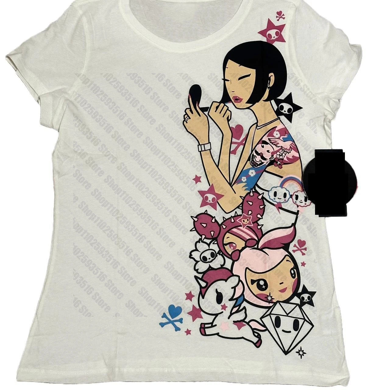 Graphic T Shirts Women's T-shirts 90s Clothes Vintage Crop Top Women Clothing Female Trashy Y2k 2000s Tops Harajuku Gothic Kpop