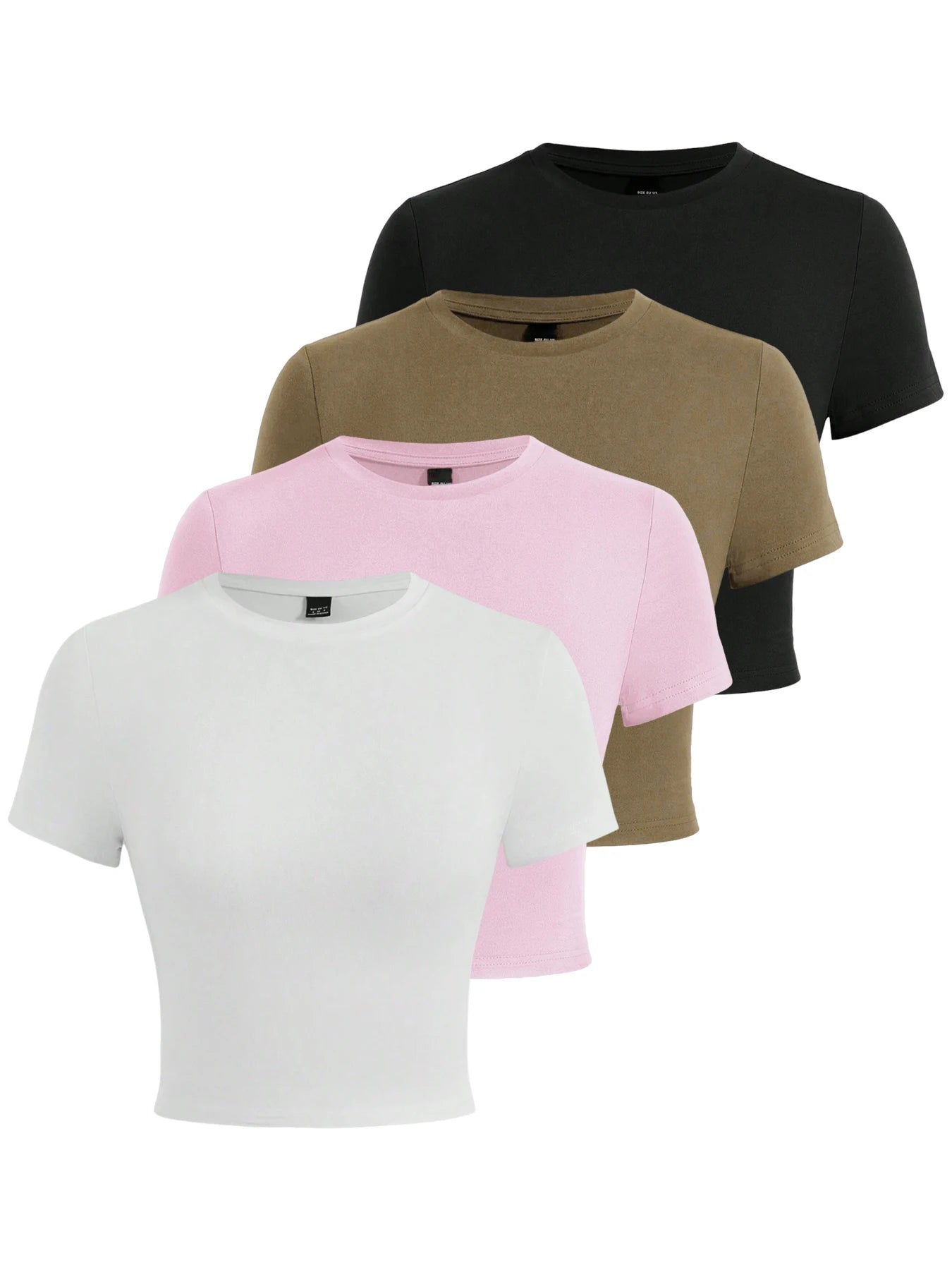 Y2K Woman Solid Cotton Crop Tops Short Sleeve High Elastic T-Shirt Soft O-Neck Sporty Tees Summer Street Fashion Female Clothes