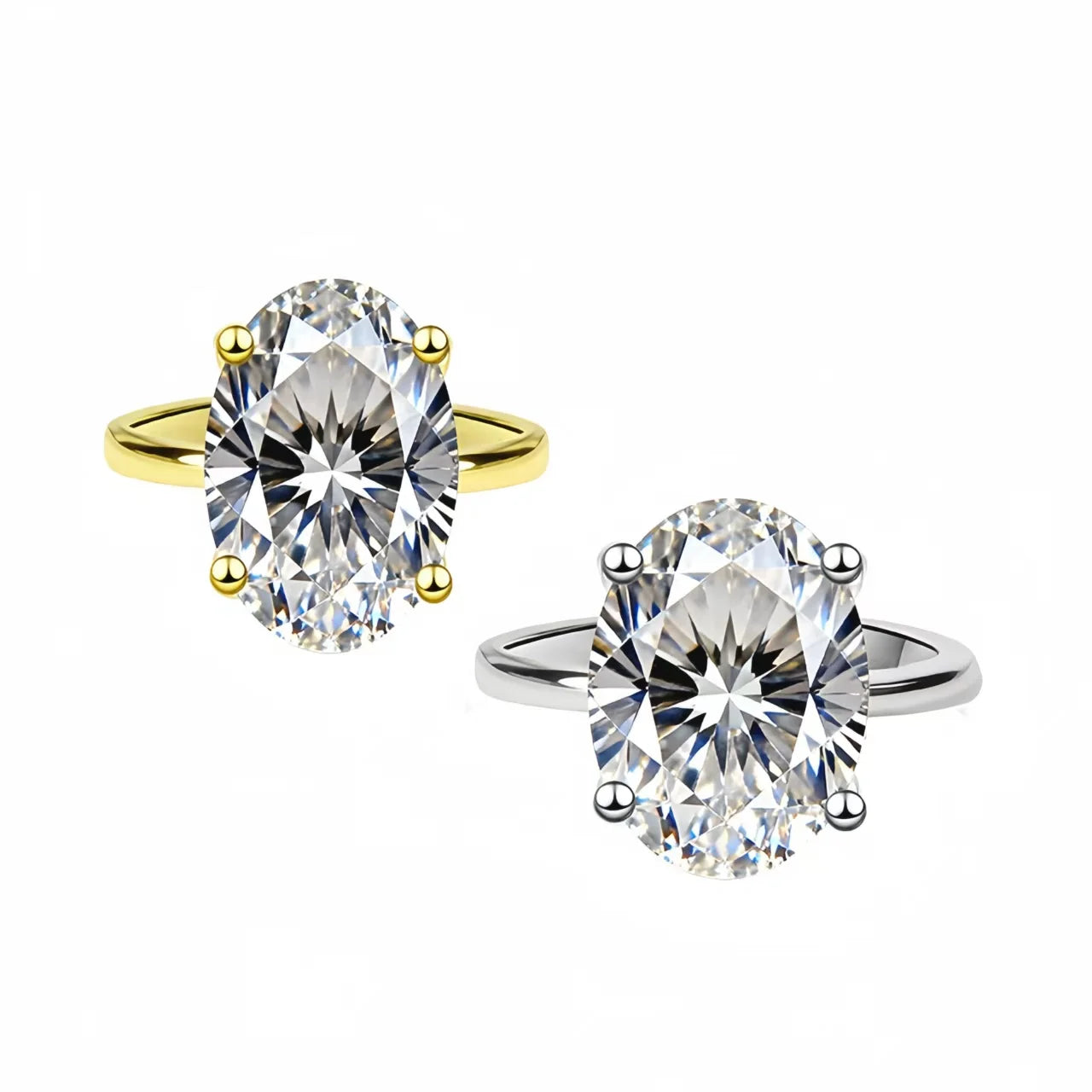 925 Sterling Silver 1-8Ct Zircon Gorgeous Shiny Oval Stone Ring for Women Engagement Wedding Luxury High Quality Fine Jewelry