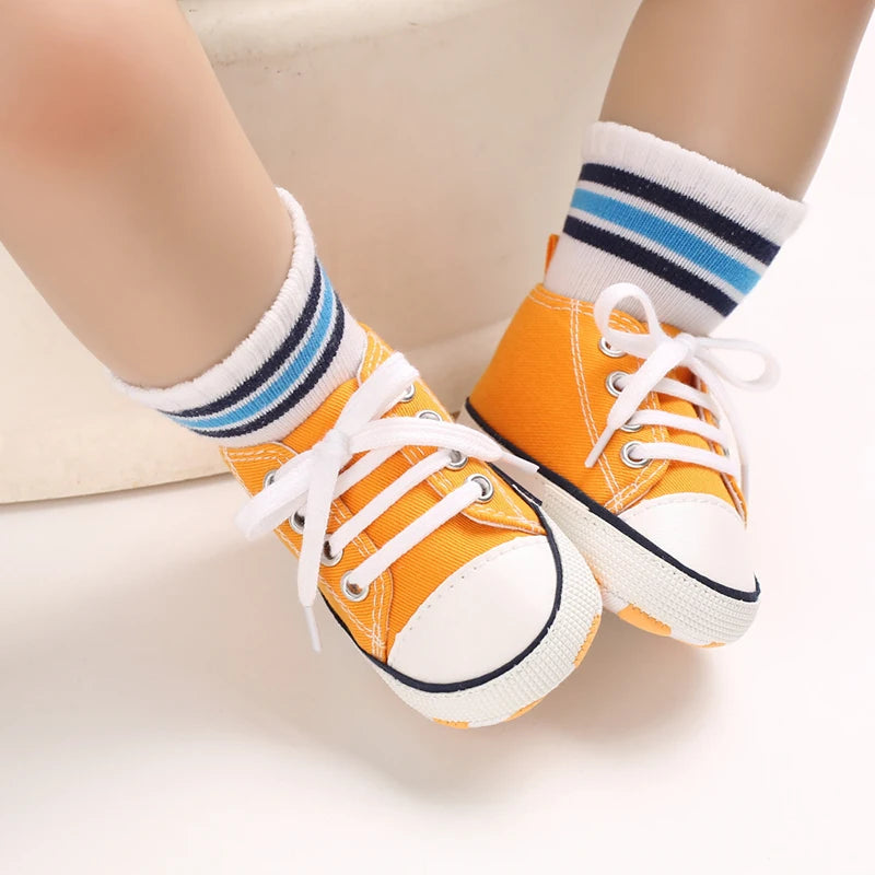 Infant Toddler Anti-slip Baby Shoes Baby Canvas Classic Sneakers Newborn Star Sports Shoes Baby Boys Girls First Walkers Shoes