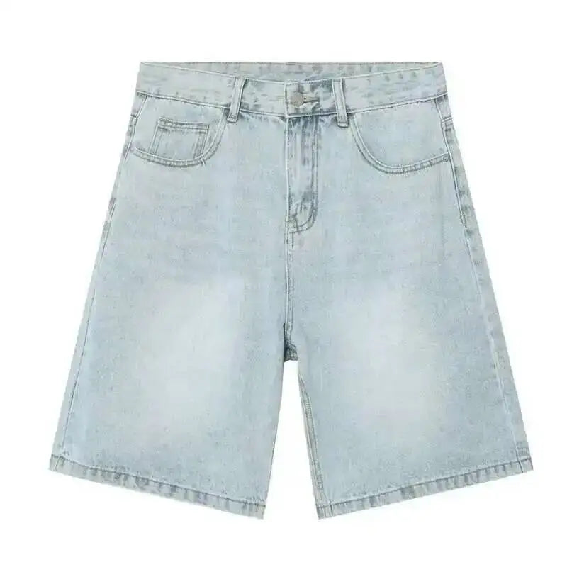 IEFB Summer Denim Shorts Men's Loose Korean Style Retro Short Jeans Fashion Washed Casual Knee Length Pant New Streetwear 9A8588