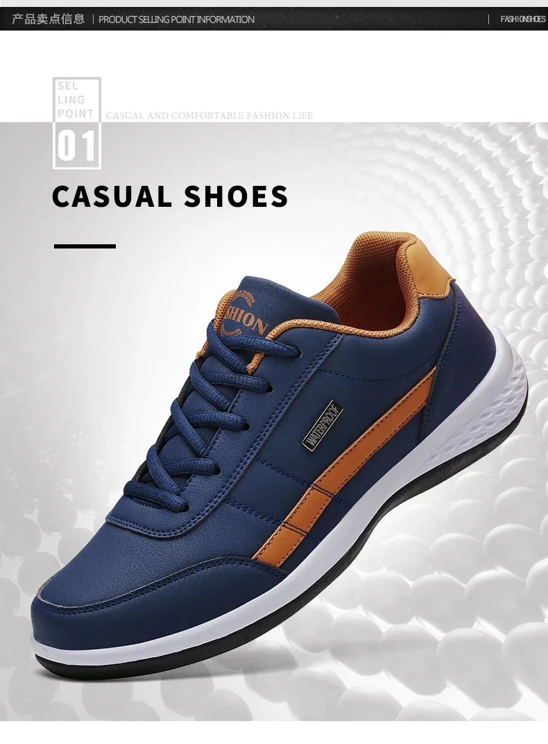 MAEDEF Shoes for Men Leather Sneaker Waterproof Casual Comfortable Men's Sneaker Lace Up Footwear Vulcanized Man Shoe Masculino