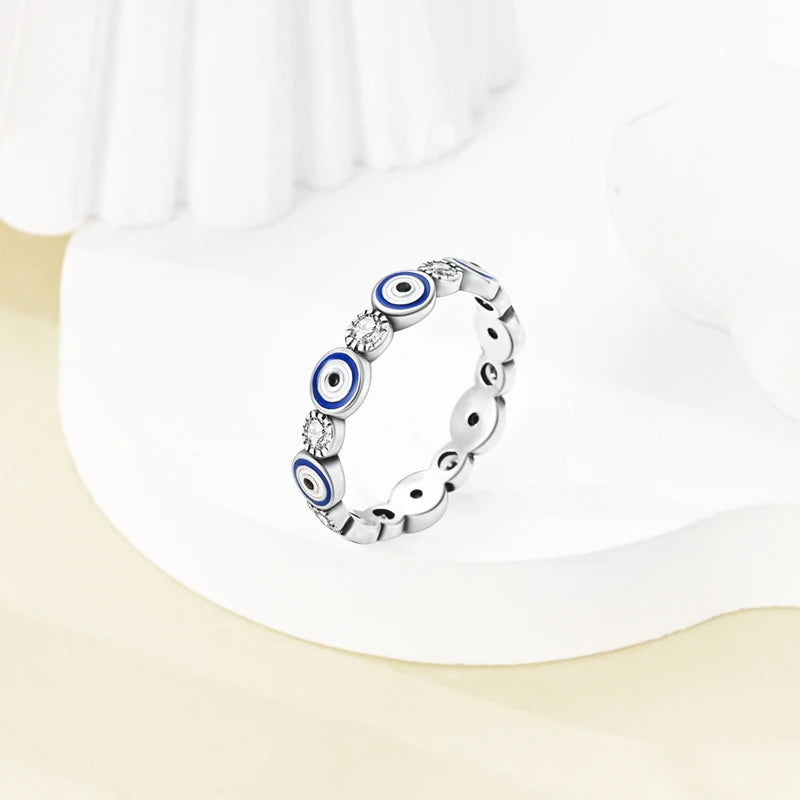Women Silver Finger Rings for Women Original 925 Sterling Silver Cocktail Ring Geometric Cubic Zircon Heart Wedding Jewelry