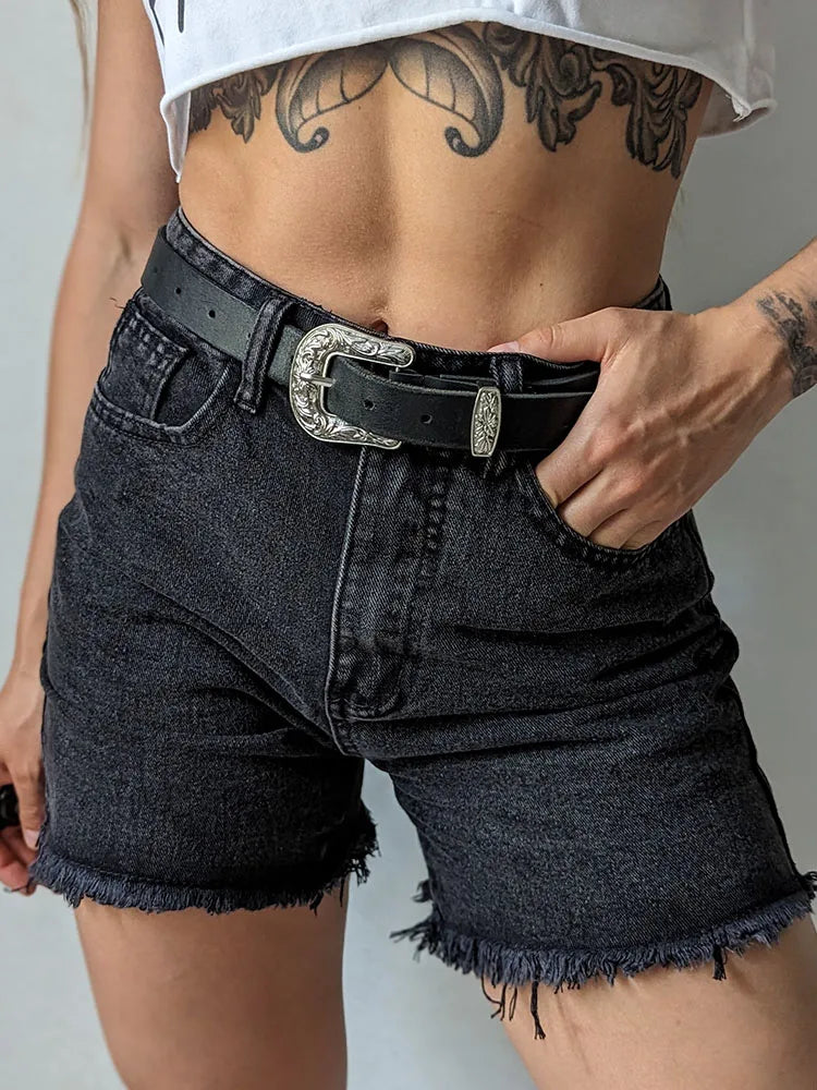 Streamgirl Blue Women's Denim Shorts Summer High Waist Casual Chic Loose Jean Shorts For Women Summer 2025 Denim Short Femme