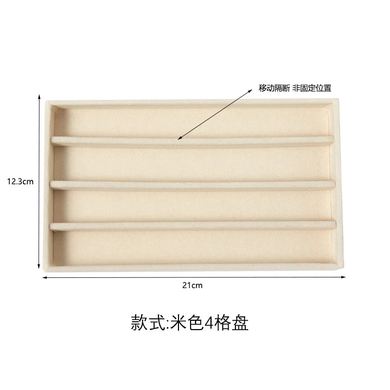 Plush jewelry storage tray, detachable tray, earrings, earrings, rings, necklaces, storage tray, drawer, partition tray