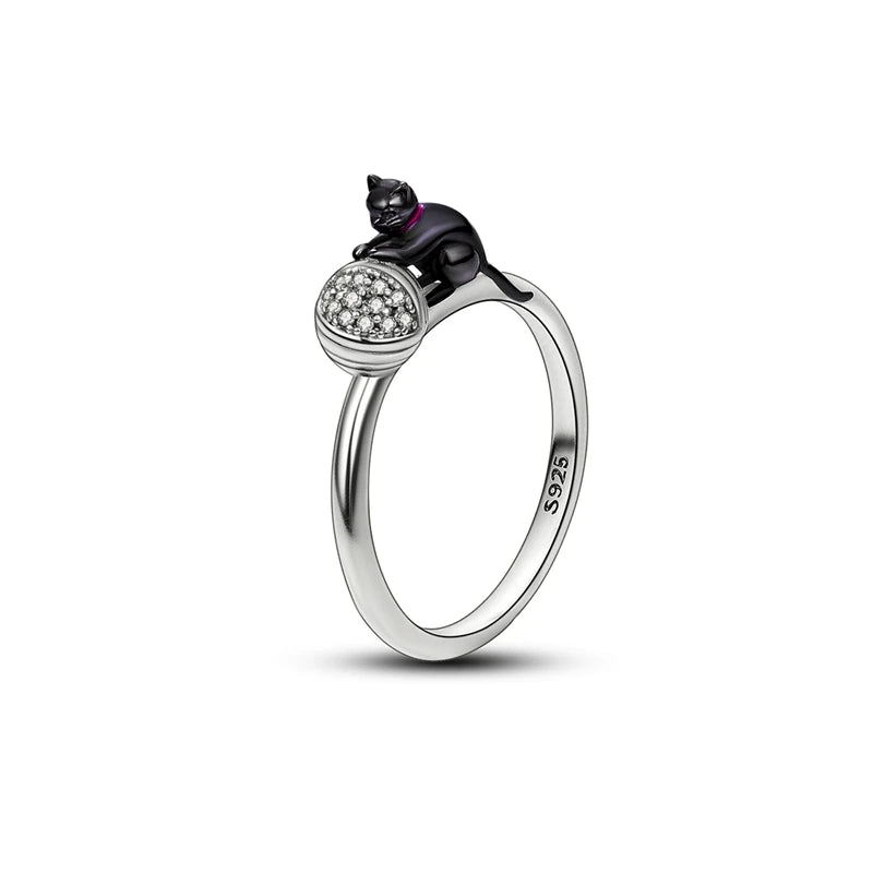 Women Silver Finger Rings for Women Original 925 Sterling Silver Cocktail Ring Geometric Cubic Zircon Heart Wedding Jewelry