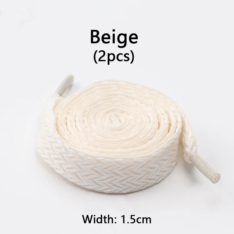 Flat Shoelaces for Sneakers Wavy Bread Shoe Laces Luxury Brand Shoelace Width 1.5cm/2cm/3cm Trend Shoe Lace Rope Shoes Strings