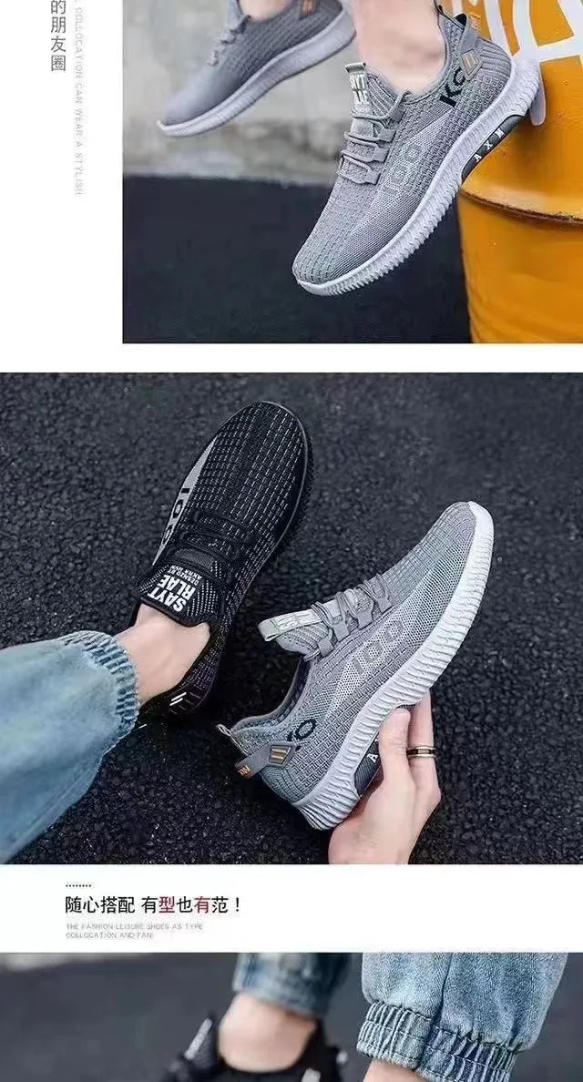2025 Breathable Air Mesh Sneakers Comfortable Casual Sport Shoes Fashion Men's Vulcanize Shoes Lightweight Deodorant Outdoors