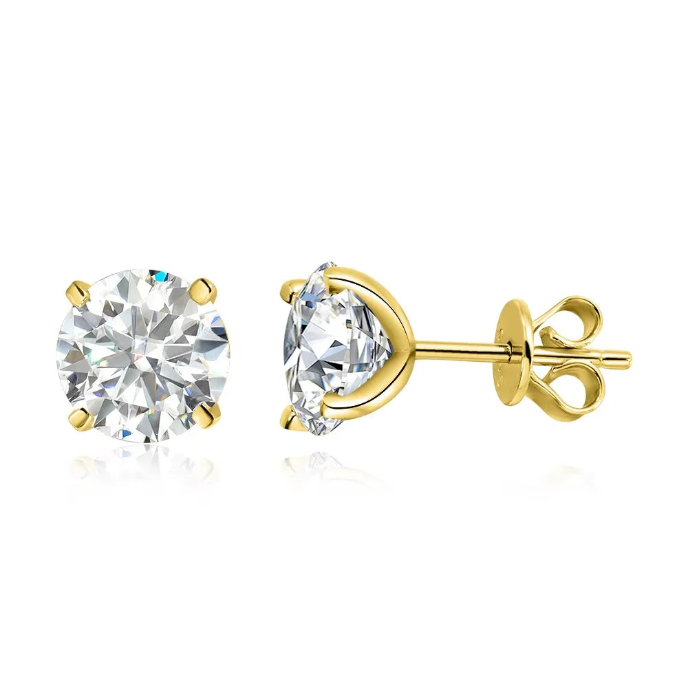 Smyoue 0.2-3CT Rose Gold Color Moissanite Stud Earrings for Women Sparkling Classic Wedding Lab Diamond Earring Pure 925 Silver