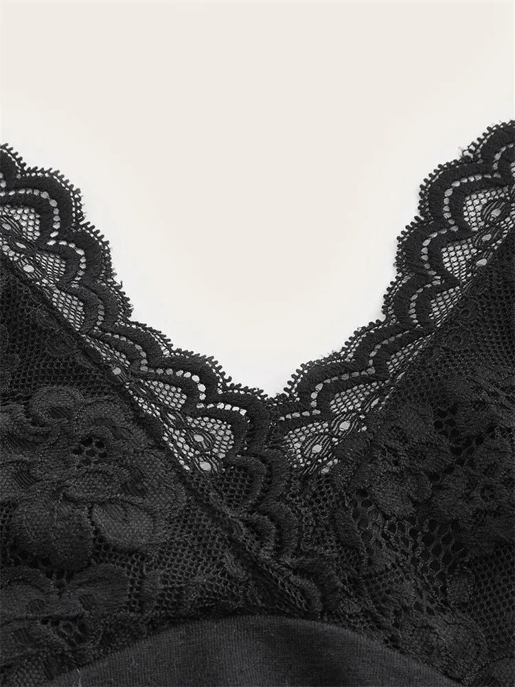 Lace V-neck Halter Top Women Summer Sexy Grunge Punk Goth Backless Ruched Crop Top Cami Top Streetwear Y2K Clothes 2024