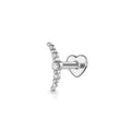 CANNER 1PC 925 Sterling Silver Crown Horse Eye Zircon Heart Flat Head Cartilage Piercing Stud Earring For Women Claasic Earring