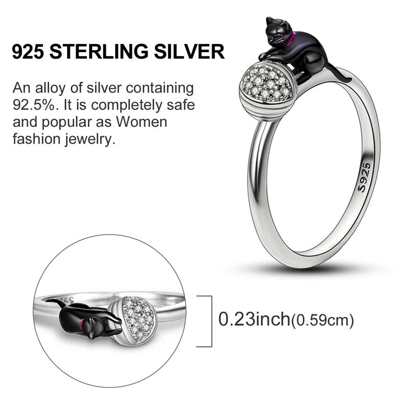 Women Silver Finger Rings for Women Original 925 Sterling Silver Cocktail Ring Geometric Cubic Zircon Heart Wedding Jewelry