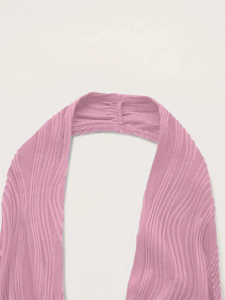 Solid White Backless Crop Halter Top Women Summer Y2K Club Grunge Clothes Deep V-neck Backless Sleeveless Tank Top Streetwear