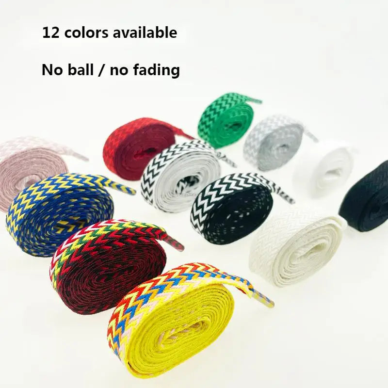 Flat Shoelaces for Sneakers Wavy Bread Shoe Laces Luxury Brand Shoelace Width 1.5cm/2cm/3cm Trend Shoe Lace Rope Shoes Strings