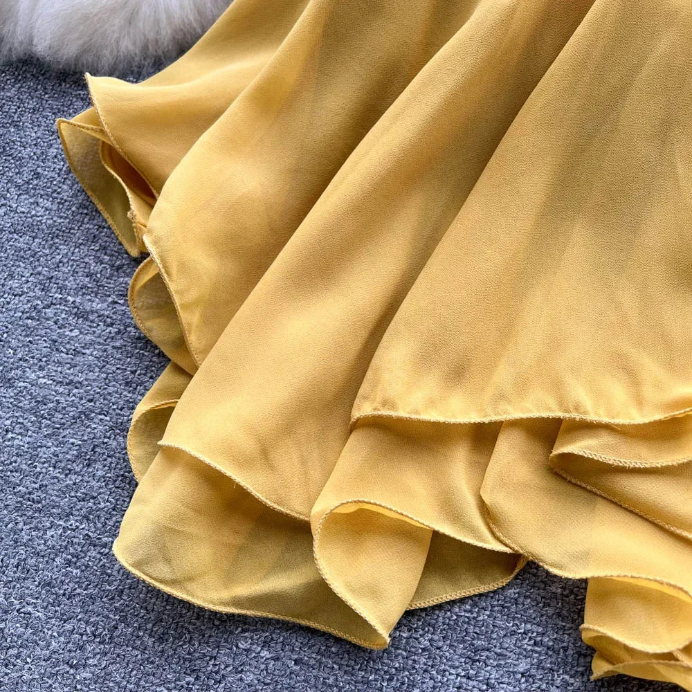 New Summer Spaghetti Straps Ruffle Sleeveless Tanks and Camis Korean Corset Crop Tops Solid Tank Camisoles Women Clothes Y2k