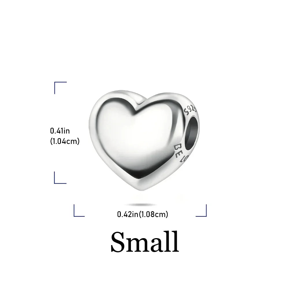 925 Sterling Silver Heart Shaped Key Lock Couple Charms Enamel Insect Pendent Horseshoe Floral Beads Fit Bracelet Custom Gift