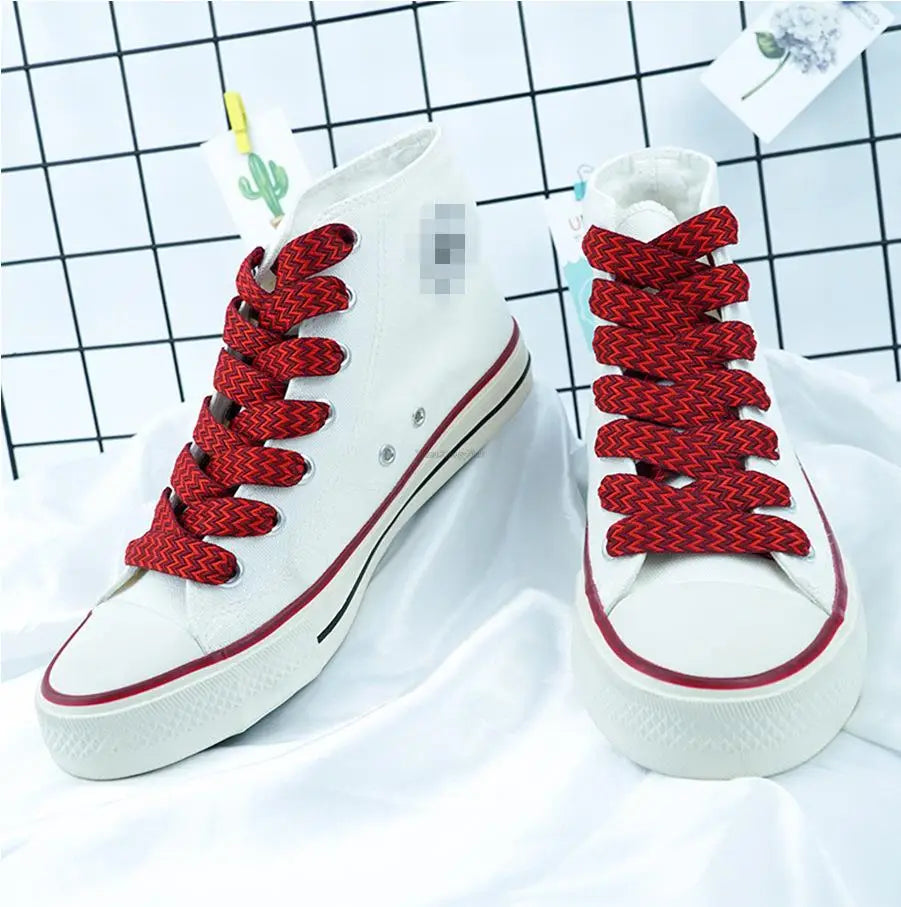 Flat Shoelaces for Sneakers Wavy Bread Shoe Laces Luxury Brand Shoelace Width 1.5cm/2cm/3cm Trend Shoe Lace Rope Shoes Strings