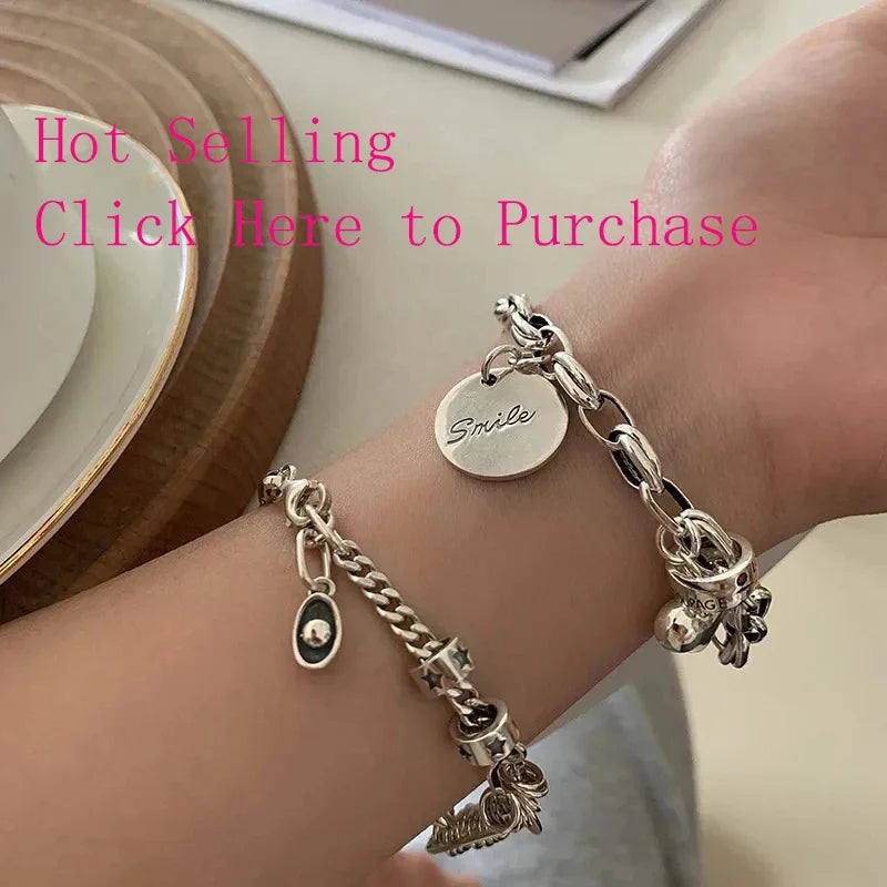 VENTFILLE 925 Sterling Silver Rings INS Fashion Hip Hop Vintage Couples Hollow Lines Punk Thai Silver Party Adjustable  Jewelry