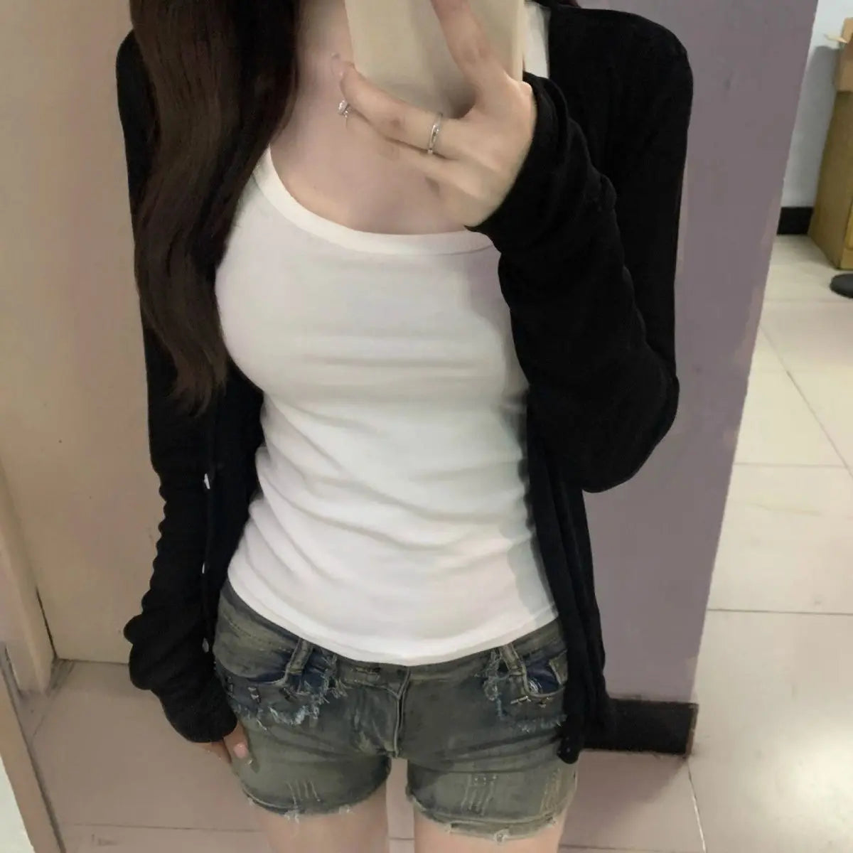 Spring Summer New Style Thin Ice Silk Open Cardigan Women's Korean Lazy V-neck Knitted Air Conditioning Outerwear Sun Protect...