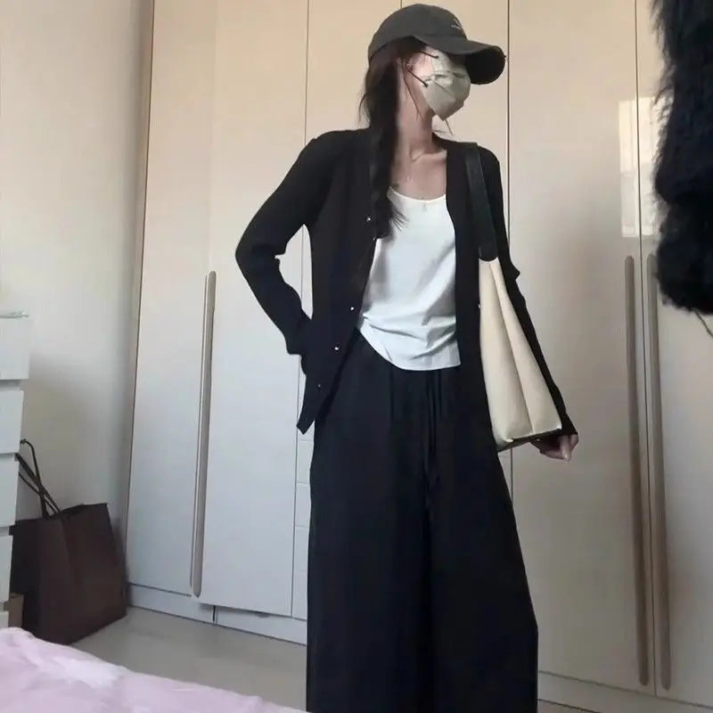 Spring Summer New Style Thin Ice Silk Open Cardigan Women's Korean Lazy V-neck Knitted Air Conditioning Outerwear Sun Protect...