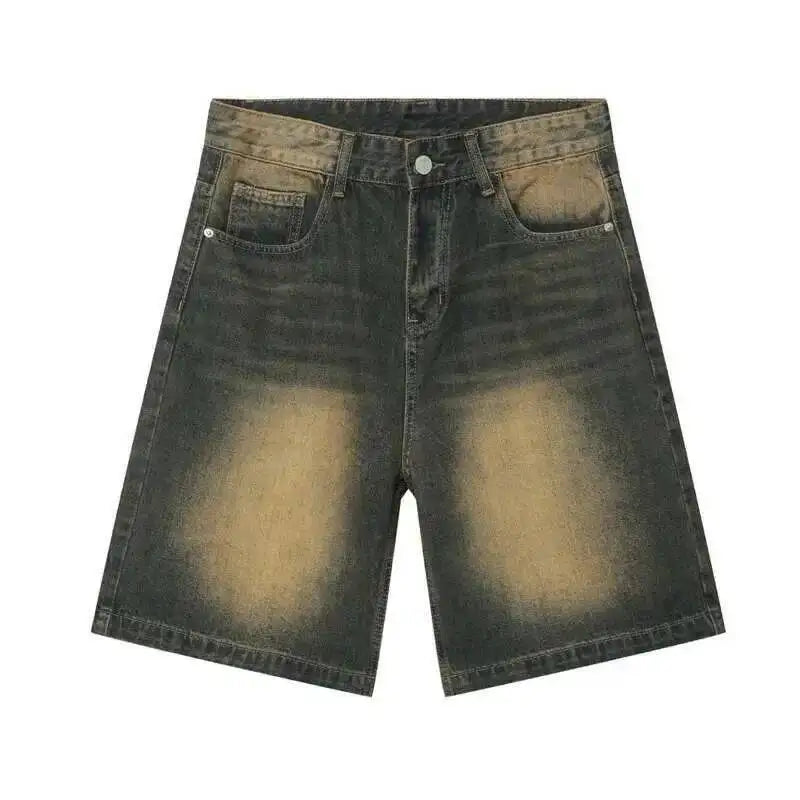 IEFB Summer Denim Shorts Men's Loose Korean Style Retro Short Jeans Fashion Washed Casual Knee Length Pant New Streetwear 9A8588