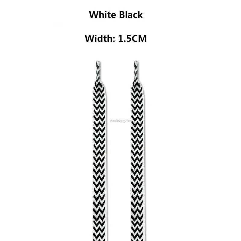 Flat Shoelaces for Sneakers Wavy Bread Shoe Laces Luxury Brand Shoelace Width 1.5cm/2cm/3cm Trend Shoe Lace Rope Shoes Strings