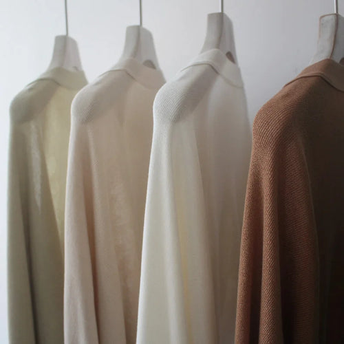 Autumn New Ice Silk Sun Protection Knitted Cardigan Strap Outer Shawl Batwing Sleeve Cover up Top Women's Fashion Trend