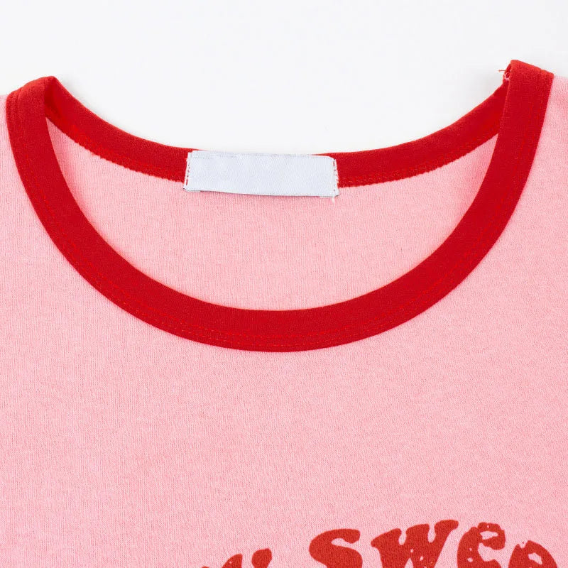 2024 Pink Print Y2k Tank Top Summer Off Shoulder O Neck Sleeveless Fashion 90s Vintage Crop Tops Women Casual Sexy